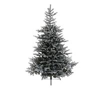Kaemingk Everlands Artificial Christmas Tree Snowy Grandis Fir, Pine Spruce Metal Fir Xmas Tips Realistic Traditional Natural Green Frosted Snowy 7ft (210cm), SGF-210