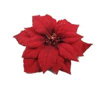 Kaemingk Fabric Poinsettia On Clip Red One Size, Multicolor,JNS_429074