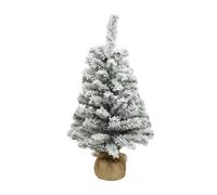 Kaemingk Snowy Imperial Mini Christmas Tree in Jute Bag 75cm - Green/White