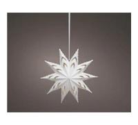 Kaemingk Led 38Cm 10 Point Star Velvet Finish Paper Steady Indoor Hanging Light Decoration - White / Warm Light