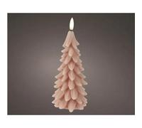 Kaemingk Led Wick Candle Wax Tree Steady Flame Indoor Decoration Pink - D.8Cm H.19.5Cm