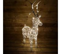 Kaemingk Lumineo 83cm Grey Wicker Light Up LED Reindeer Decoration 72 Warm White LED's, JNS_465230