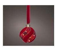Kaemingk Micro Led Red Christmas Tree 10Cm Ball Hanging Ornament Steady Warm Light Indoor