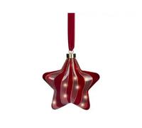 Kaemingk Micro Led Red Christmas Tree 20Cm Star Hanging Ornament Steady Warm Light Indoor