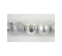 Kaemingk Pack of 10 Silver Colour Shatterproof Baubles 6cm