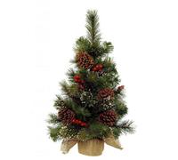 Kaemingk Pine & Berry Artificial Tree Green/red (60Cm)