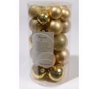 Kaemingk - Shatterproof Baubles Pack 30 - 40/50/60mm Light Gold Mix
