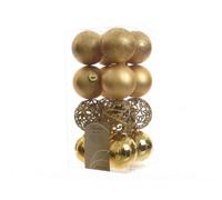 Kaemingk Shatterproof Baubles (Pack Of 16) Light Gold (16 X 60mm)
