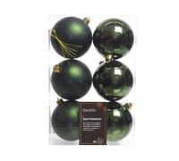 Kaemingk Shatterproof Pine Green Bauble 8cm Pack of 6 - Christmas