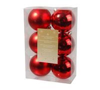 Kaemingk Shatterproof Plain Christmas Bauble (Pack Of 6) Red (8Cm)