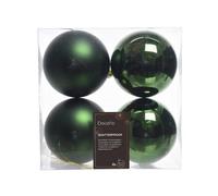 Kaemingk Shatterproof Plain Christmas Baubles (Pack Of 4) Pine Green (10Cm)