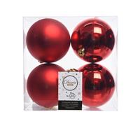 Kaemingk Shatterproof Plain Christmas Baubles (Pack Of 4) Red (One Size)