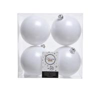 Kaemingk Shatterproof Plain Christmas Baubles (Pack Of 4) Warm White (10Cm)
