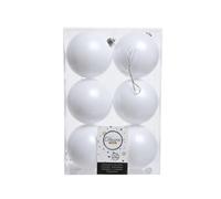 Kaemingk Shatterproof Plain Christmas Baubles (Pack Of 6) Warm White (8Cm)