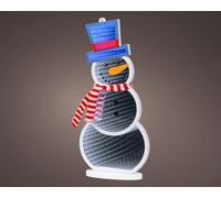 Kaemingk Snowman Christmas infinity light - Cheerful Snowman - led mirror tunnel light effect - 3D LED christmas window decoration - 40cm - multi coloured indoor christmas lights.
