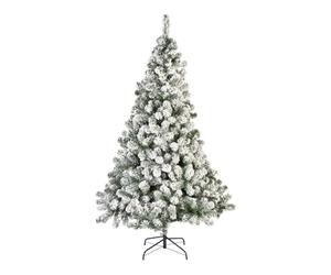 Kaemingk Snowy Imperial Pine-7ft Artificial Snow Flocked Christmas Tree, Multi-Coloured, 7ft (210cm)