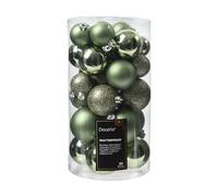 Kaemingk Weihnachtskugeln Kunststoff 4-6cm Mix 30er Set - bruchsichere Christbaumkugeln Weihnachtsbaumkugeln für Weihnachten - Christbaumschmuck & Weihnachtsbaumschmuck - Rosmarin Rosemary Green 6cm