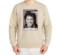 Kämmt David Funny Retro Word Game 80s Humour Cult Saying Hair Comb Fun Vintage Parody Design Pullover, Natural Stone, L