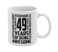 Kaenue 49 Years Old 49th Birthday Funny Ceramic Coffee Mug White 11oz, Cute Novelty Tea Cup, Coffee Tea Gift for Women Men