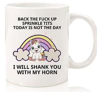 Kaenue Back The Space Up Today is Not The Day I Will Stand My Ground with My Horn 11oz Ceramic Coffee Mug, Novelty Gag Handled Mug