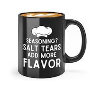 Kaenue Chef Coffee Mug 11oz Black -add More Flavor - Chef Gift for Men Dad Husband Home Chefs Gourmet Chef Gift Cooking Passion Culinary