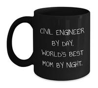 Kaenue Civil Engineer Gifts from Mom - Black Coffee11oz Mug for Christmas