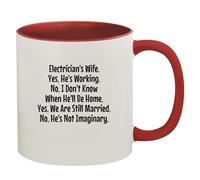 Kaenue Electrician's Wife Yes He's Working No I Don't Know When He'll Be Home Yes We are Still Married No He's Not Imaginary Ceramic Coffee Mug 11Oz, Occupation Family Novelty Cup
