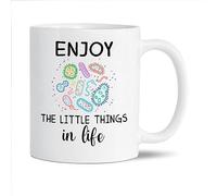 Kaenue Enjoy The Little Things in Life Biologist Microbiologist Ceramic Coffee Mug 11oz, Novelty Tea Cup, Lab W raduation Gift for Scientist Lab Tech Student