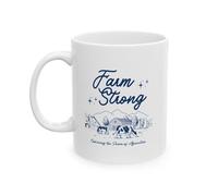 Kaenue Farm Strong Homestead Farming Ceramic Coffee Mug White 11oz, Farm Printed Novelty Tea Cup, Farmhouse Gift