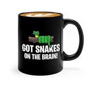 Kaenue Got Snakes Black Snake Lovers Ceramic Coffee Mug 11oz, Novelty Tea Cup, Exotic Reptile Lizard Turtle Gecko Tortoise Breeder Gift