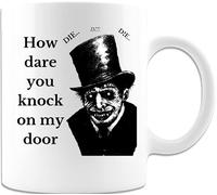 Kaenue How Dare You Knock On My Door Spooky Halloween Ceramic Coffee Mug White 11oz, I'm Your Best Friend Novelty Tea Cup