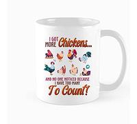 Kaenue I Got More Chickens and No One Noticed Because I Have Too Many to Count Funny Chicken Ceramic Coffee Mug 11oz, Novelty Tea Cup, Birthday Christmas Gift