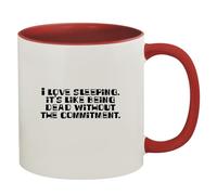 Kaenue I Love Sleeping It's Like Being Dead Without The Commitment 11oz Red Colored Inside & Handle Ceramic Coffee Mug, Humorous Saying Handled Mug