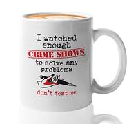 Kaenue I Watched Enough Crime White 11oz Ceramic Coffee Mug, Crime Documentary Fan Sarcasm Quote Handled Mug