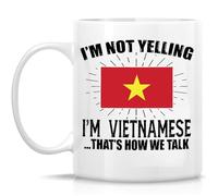 Kaenue I'm Not Yelling I'm Vietnamese That's How We Talk Vintage Ceramic Coffee Mug 11oz, Novelty Tea Cup, Vietnam Souvenir Gift for Men Women