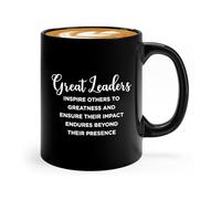 Kaenue Leadership Ceramic Coffee Mug Black 11oz, Beyond Their Presence Novelty Tea Cup, Corporate Gift for Team Leader Boss Mentor CEO Supervisor