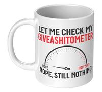 Kaenue Let Me Check My Giveashitometer Nope Still Nothing Funny Adult Humor Ceramic Coffee Mug White 11oz, Sarcastic Novelty Tea Cup, Office Gag Gift