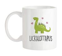 Kaenue Lickalottapus Lesbian LGBT White Ceramic Coffee Mug 11 Oz, Double Sided Print, Pride Novelty Cup