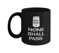 Kaenue None Shall Pass Mug Acrylic Coffee Holder Black 11oz Funny Monty Python Movie Reference The Black Knight Helmet