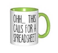 Kaenue Ohh This Calls for A Spreadsheet-CPA Gift-Tax Prep Mug-Accountant-Engineer-Nerd Internal and Handle Green 11Oz Mug