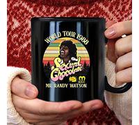 Kaenue Randy Watson Coming to America Choc-Olate World Tour 1988 Black 11oz Ceramic Coffee Mug, Movie Fan Printed Handled Mug