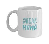 Kaenue Sugar Mama Ceramic Coffee Mug 11oz, with Handle Heating Safe Novelty Tea Cup, Fun Gag Gift for Women