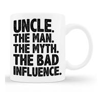Kaenue The Bad Influence Uncle Accent Coffee Mug 11Oz, Double Sided Print, Family Humor Novelty Cup for Uncle Men