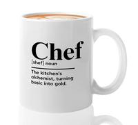 Kaenue The Kitchens Alchemist White Chef Ceramic Coffee Mug 11oz, Novelty Tea Cup, Sous Chef Culinary Student Grill Master Butcher Appreciation Gift