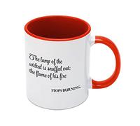 Kaenue The Lamp of The Wicked is Snuffed Out Inspirational Ceramic Coffee Mug Red 11oz, Novelty Tea Cup, Office Home Valentine's Day Gift