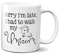 Kaenue Unicorn Theme White 11oz Ceramic Coffee Mug, Fantasy Unicorn Lover Printed Handled Mug