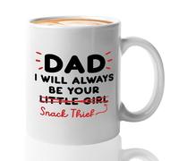Kaenue Your Snack Thief Dad Ceramic Coffee Mug White 11oz, Novelty Tea Cup, Fathers Day Gift for Daddy Papa Husband Step Dad Father in Law