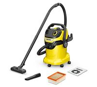 Kärcher 16283020 Wet & Dry Vacuum Cleaner WD 5, blower function, power: 1100w, plastic container: 25 L, suction hose: 2.2 m, incl. floor and crevice nozzle, Yellow