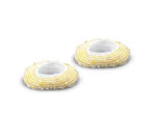 Kärcher Big Round Brush Cover Set includes 2 microfibre cloth covers. Designed for the Large Round Brush attachment, the steam cleaner pads ensure optimal cleaning results