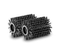 Kärcher Brush Surfaces (2-Piece Roller Set for Patio Cleaner PCL 4, removes Green Growth and Moss on Smooth Stone Tiles Outdoors), Wood, Black, rund